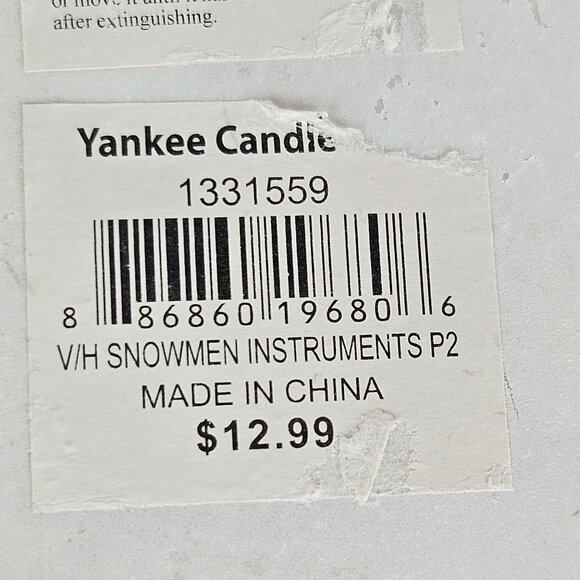 Yankee Candle Snowmen Instruments Glass Votive Holder Resin Cello Drum Christmas - Picture 2 of 10